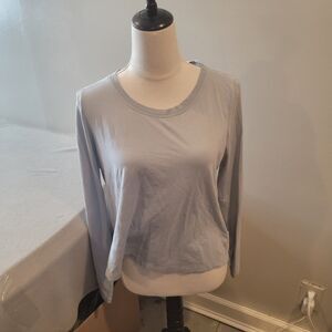 Athleta Keyhole Top Stratford Blue Long Sleeve Shirt Small